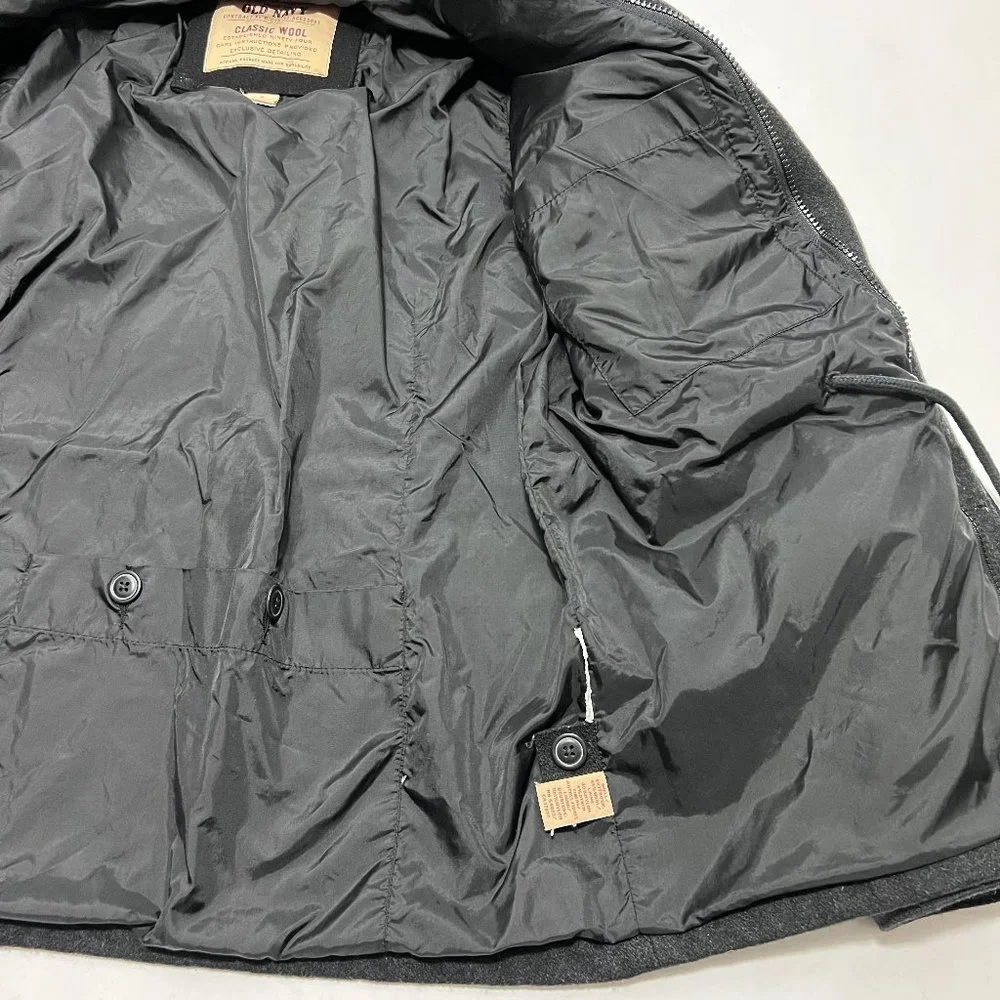 Old Navy Wool Field Coat 7 Pocket Black Small - Picture 9 of 13